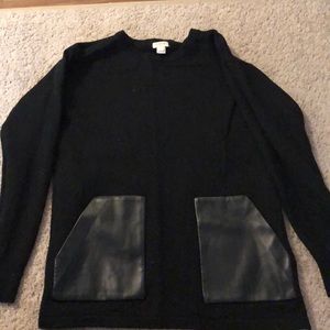 Jcrew sweater with leather pockets